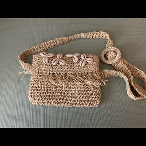 L*Space Y2K Pooka Shell & Straw Fanny Pack